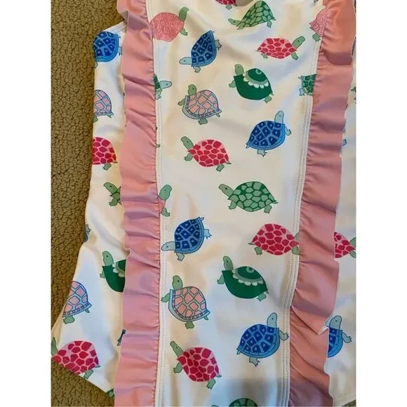 NWOT LITTLE ENGLISH Flutter one piece Snappy Turtle size 10 - Picture 2 of 5